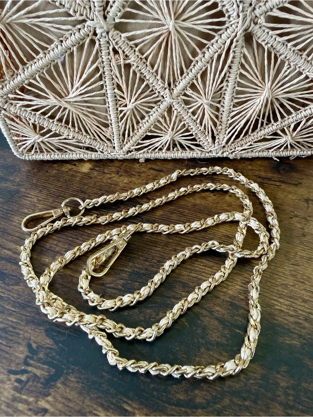 House of Harlow 1960 Beige Macramé Satchel - Picture 8 of 11